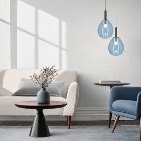 Modré LED závesné svietidlo so skleneným tienidlom Lukka – Candellux Lighting