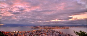 Obraz - Súmrak nad mestom (120x50 cm)