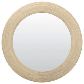 Nástenné zrkadlo s ratanovým rámom ø 109,5 cm Piedre – Light &amp; Living