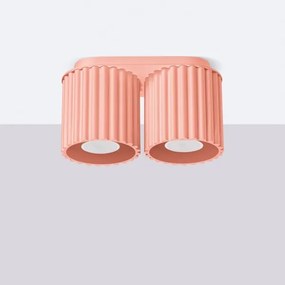 Sollux SL.1825 - Bodové svietidlo AURA 2xGU10/10W/230V ružové