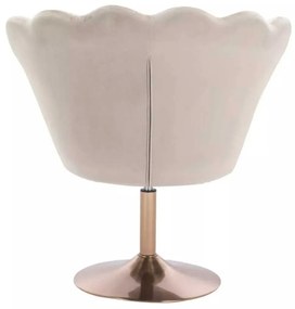 LuxuryForm DESIGN Kreslo FREY VELUR na zlatom tanieri - latte