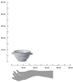 Kameninová miska na polievku Soup 650 ml sivá