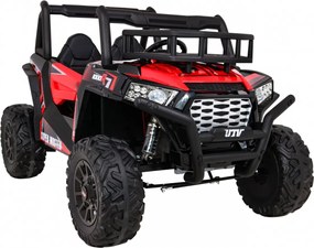 Ramiz Buggy UTV Off-roader pre deti Červená + diaľkové ovládanie + nosič batožiny + pomalý štart + EVA + MP3 LED