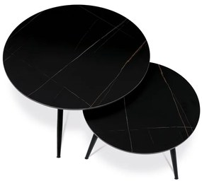 Autronic BONTEC Konferenčný stolík 80x80cm, spekaná keramika, mramor, AHG-403 BK Farba: Čierna