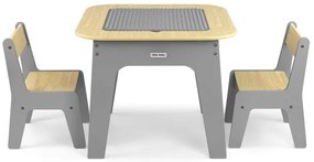 Detský stôl Olaf Blocks tmavosivý s dvoma stoličkami