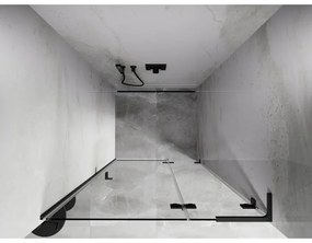 Mexen, Mexen Lunar L Pravé otočné sprchové dvere 90 cm, transparentné, pištoľový kov - 834L-090-000-95-00-P