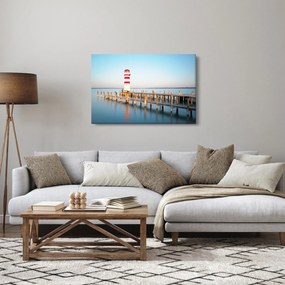 Obraz majáku za úsvitu (90x60 cm)