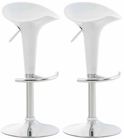 Plastová barová stolička Shine biela (SET 2 ks) - Biela