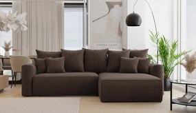 Rohová sedačka Baria (P) (čokoládová). Akcia -20%. Vlastná spoľahlivá doprava až k Vám domov. 1133088