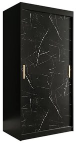 Skriňa Marmur T 100 čierna/mramor čierna
