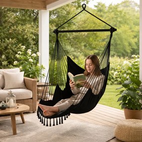 Závesné BOHO brazílske kreslo 2v1 s vankúšmi