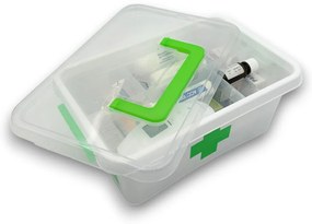 Lekárnička, úložný box na lieky s vnoreným organizérom, 2v1, s rúčkou, antibakteriálna, 4.5l