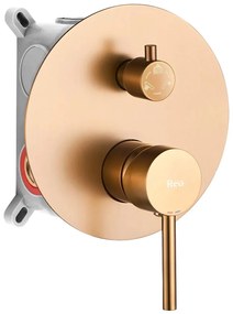 Rea Lungo, sprchová súprava pod omietku s vaňovou výlevkou + BOX, medená matná, REA-P8810