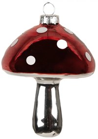 Závesná sklenená ozdoba Muchotrávka - Ø 7*9 cm