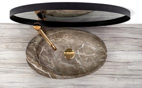 Keramické umývadlo na dosku Rea Roxy B Stone NATURE 48,7x30,7 cm – sivé