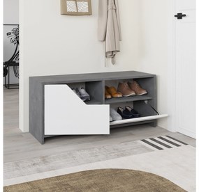 Botník (skrinka na topánky) Todeba (sivá + biela). Akcia -19%. Vlastná spoľahlivá doprava až k Vám domov. 1094664