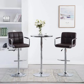 Barové stoličky 2 ks hnedé umelá koža 323626