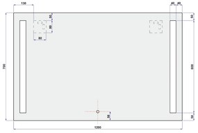 Mereo Mereo, Zrkadlo 120x70 cm s LED osvetlením, MER-CN696
