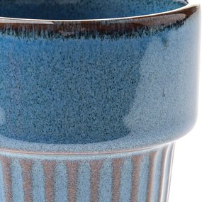 Súprava 4 keramických hrnčekov Rustik 100 ml, modrá