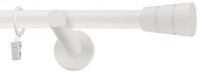 Dekorstudio Garniža jednoradová BASIC biela matná 19mm Dĺžka: 120cm, Typ príslušenstva: Krúžky tiché so štipcami