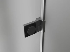 Mexen Lunar-B, pravé otočné sprchové dvere 135 cm, 8mm číre sklo, brúsený grafit profil, 832S-135-050-66-00-P