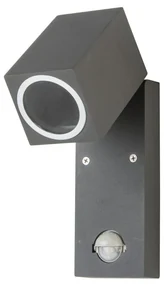Kobi Vonkajšie nástenné svietidlo so senzorom QUAZAR 1xGU10/35W/230V IP44 šedá KB0182
