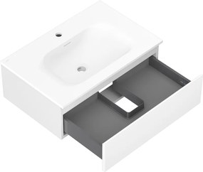 Mexen Orio, kúpeľňová skrinka 70 cm s umývadlom Vela, 1 zásuvka, biela matná, 91A10-07023-1-BF01-W23M01