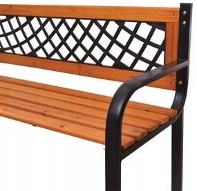 Drevená záhradná lavica s kovovým rámom 118 x 60 x 85 cm