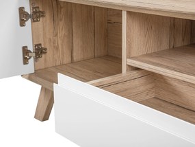 Televízny stolík biely / svetlé drevo FORESTER Beliani