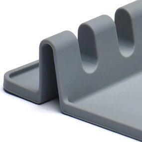 Stojan na odloženie varešky a kuchynského náradia, silikónový, sivý, NOX