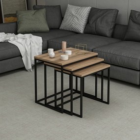 Odkladací stolík Evia Walnut, 3 ks