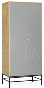 Sivá šatníková skriňa Woodman Mia