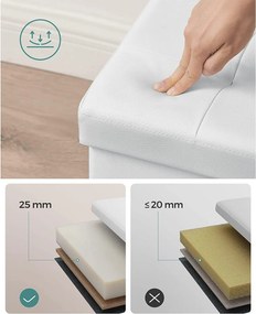 Taburetka 80 L, lavica s úložným priestorom, nosnosť do 300 kg, biela
