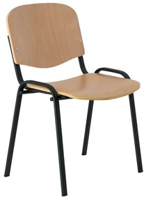 Drevená konferenčná stolička ISO NEW - čierne nohy, buk