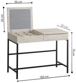 Kozmetický stol Linda Travertine