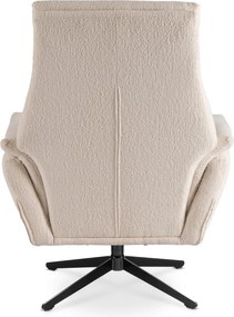 Otočné křeslo Terry bouclé béžové/černé