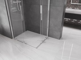 Mexen Velar Duo posuvná sprchová kabína 90 x 80 cm, transparentná, chróm - 871-090-080-02-01