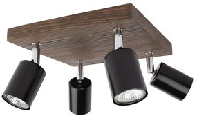 Spot-Light DO2910456 - Stropné bodové svietidlo MANARA 4xGU10/5W/230V borovica