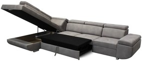 Rohová rozkladacia sedačka MAXIM MAXI L sivá