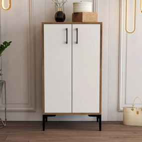 Skrinka na topánky Prag Walnut and White