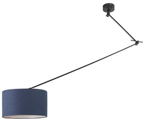 Závesná lampa čierna s tienidlom 35 cm modrá nastaviteľná - Blitz I.