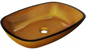 Mexen Araks sklenené umývadlo na dosku 54 x 39 cm, Zlatá - 24155450