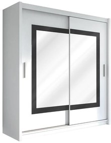 Skriňa Preston 203 biely/zrkadlo