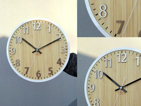 Bambusové nástěnné hodiny Karina 30 cm hnědé/bílé