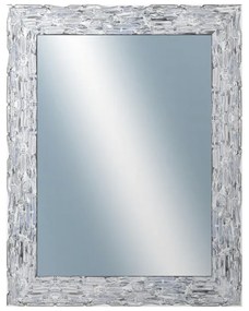 DANTIK - Zrkadlo v rámu, rozmer s rámom 70x90 cm z lišty Travertino strieborné (2893)