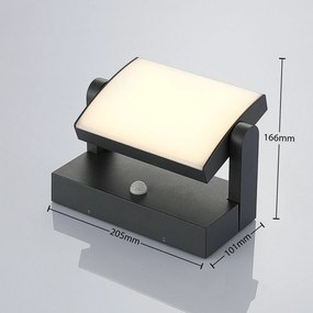 Vonkajšie LED svietidlo Sherin otočné snímač 2 ks