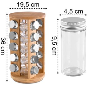 Otočný stojan na koření ROTOR bambus