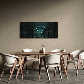 Obraz - Neónový trojuholník v jungli (120x50 cm)
