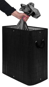 Kôš na bielizeň 100 l bambusový čierny