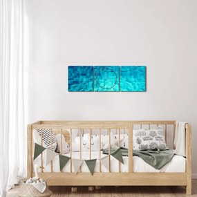 Obraz - abstraktné kocky (s hodinami) (90x30 cm)